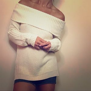 Cozy off-the-shoulder sweater